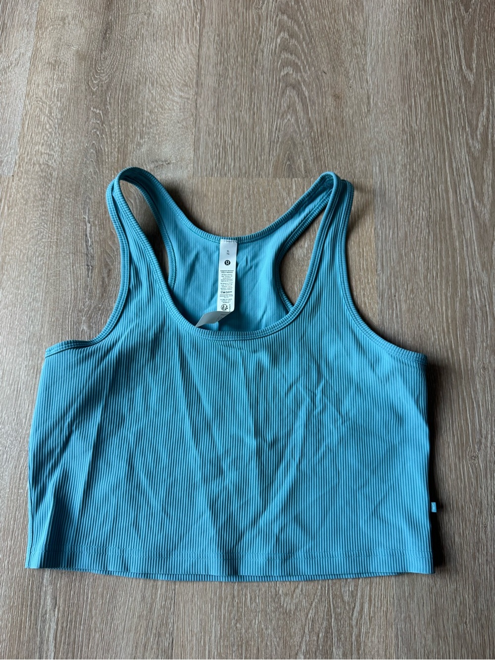 Lululemon Ribbed Racerback Crop Tank Top - Teal Blue